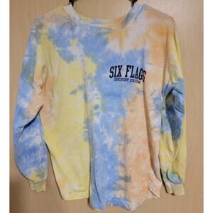 Six Flags Discovery Kingdom Shirt Unisex SMALL Tie Dye long sleeve sprint Jersey